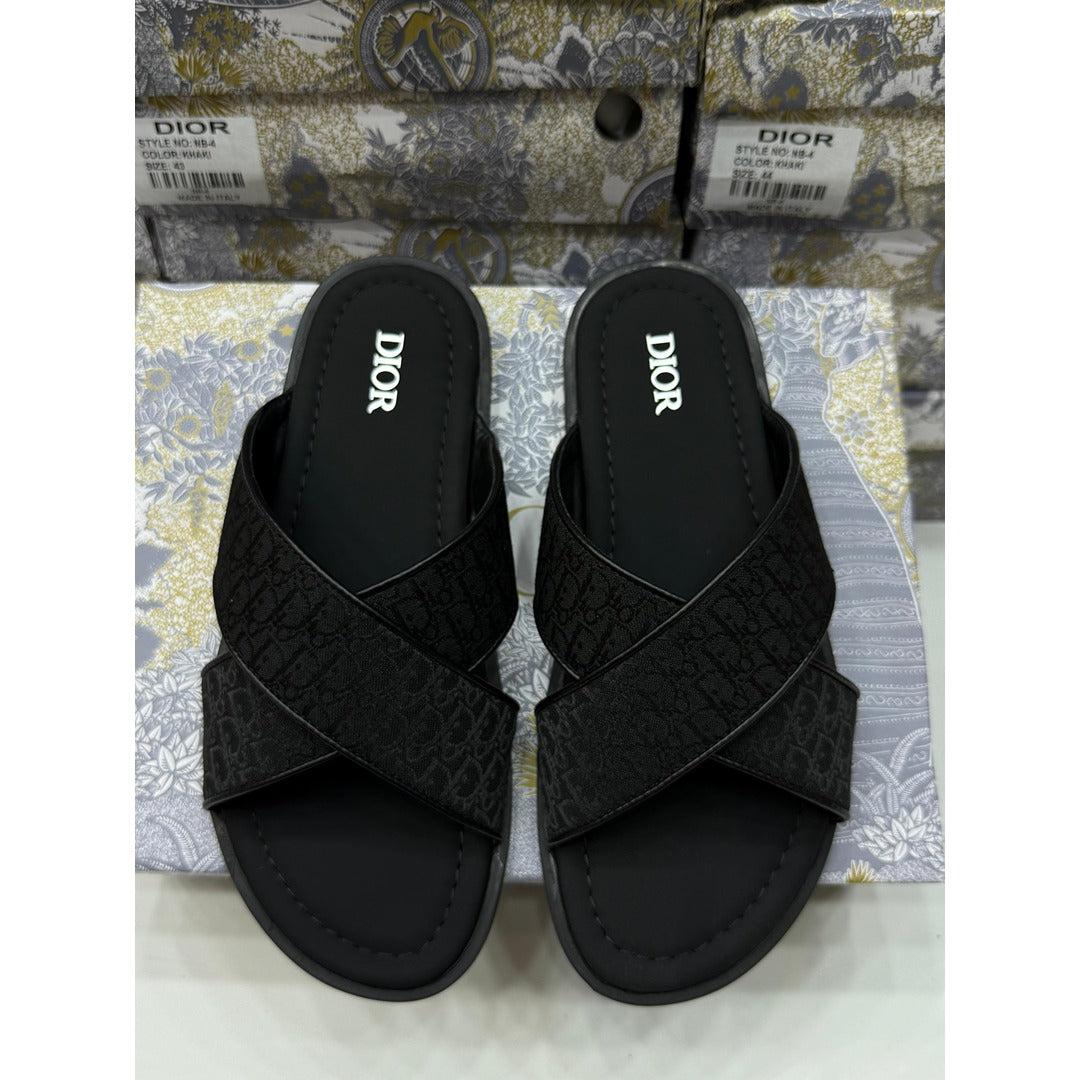 CHRISTIAN DIOR ALL BLACK OBLIQUE ALIAS SANDAL