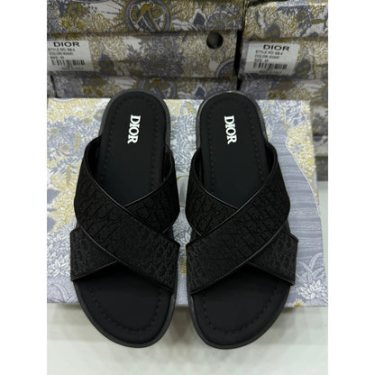 CHRISTIAN DIOR ALL BLACK OBLIQUE ALIAS SANDAL
