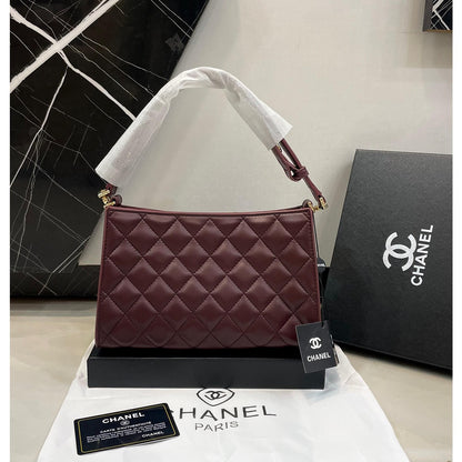 CHANEL QUILTED HOBO LEATHER BAG