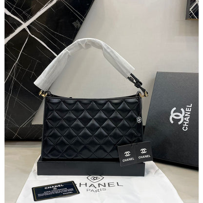 CHANEL QUILTED HOBO LEATHER BAG