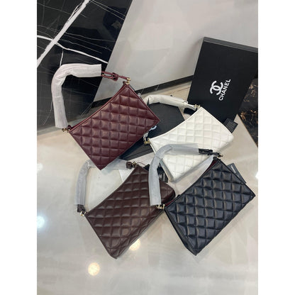 CHANEL QUILTED HOBO LEATHER BAG