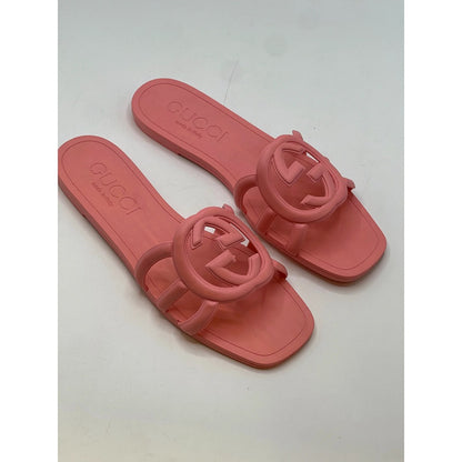 GUCCI INTERLOCKING PINK G SLIDE