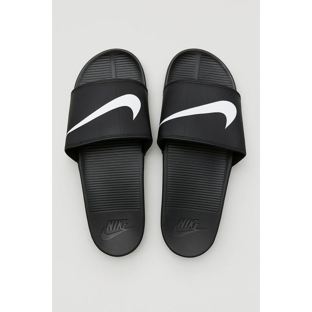 NIKE ALL BLACK-WHITE TICK REBELLION ADELIDE SLIDE