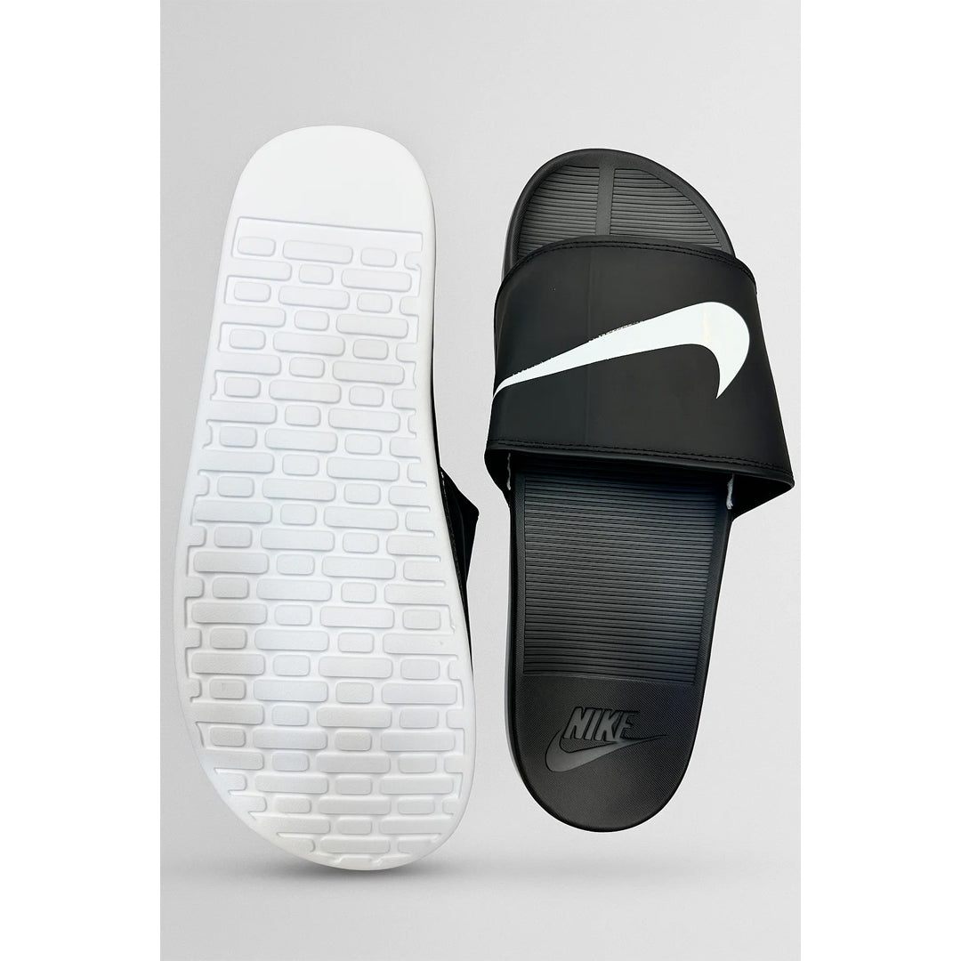 NIKE ALL BLACK-WHITE TICK REBELLION ADELIDE SLIDE