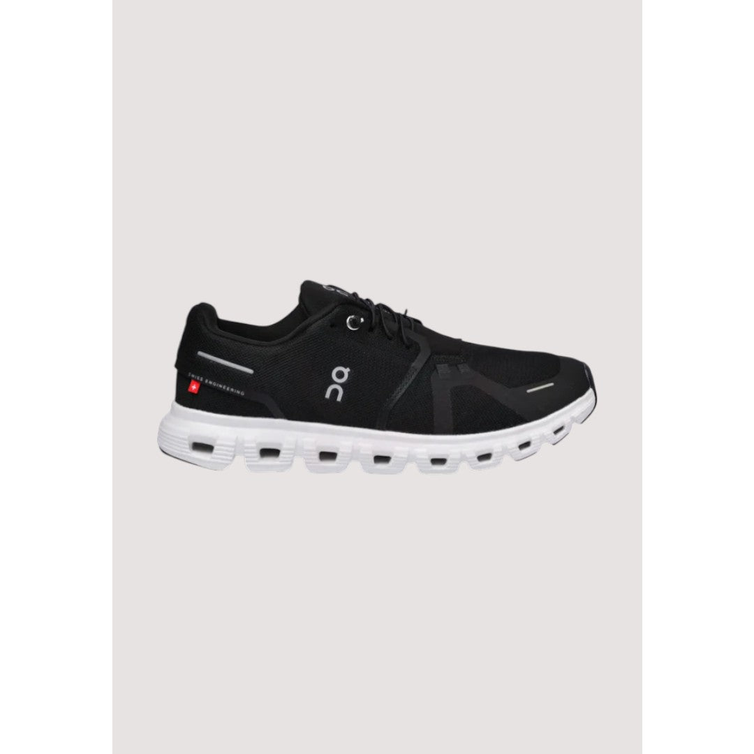 ON CLOUD 6 BLACK WHITE RUNNING SHOES