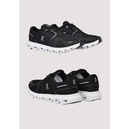 ON CLOUD 6 BLACK WHITE RUNNING SHOES