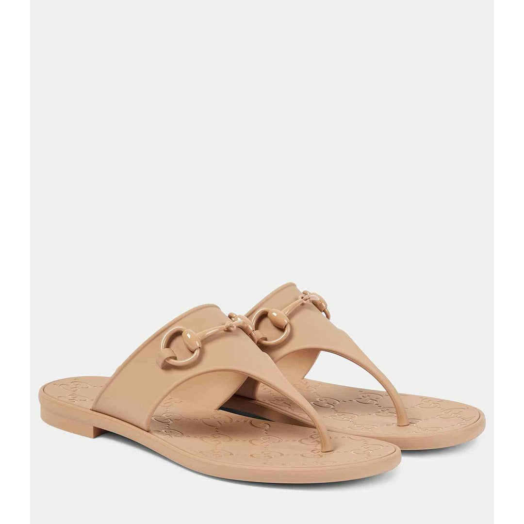 GUCCI HORSEBIT NUDE THONG RUBBER SANDAL