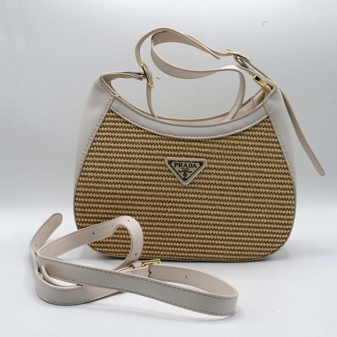PRADA CROSSBODY BAG BLACK/WHITE/BROWN