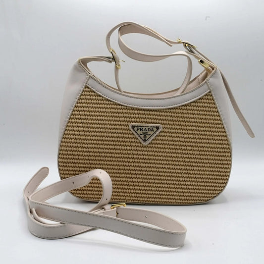 PRADA CROSSBODY BAG BLACK/WHITE/BROWN