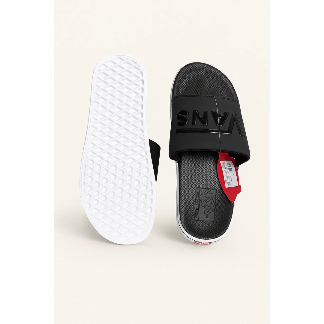 VANS OF THE WALL ALL BLACK LOGO SLIDE