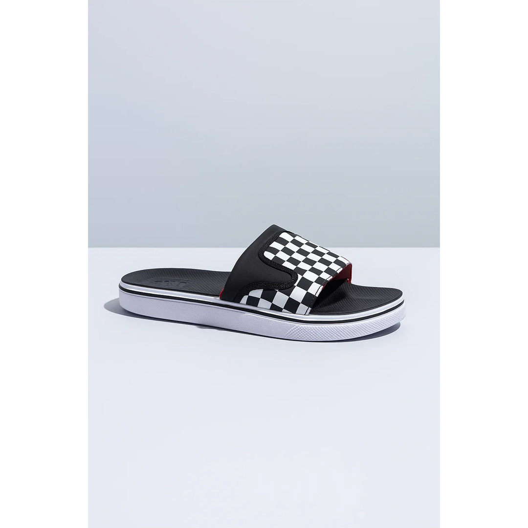 VANS OF THE WALL BLACK WHITE CHECKER SLIDE