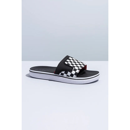VANS OF THE WALL BLACK WHITE CHECKER SLIDE