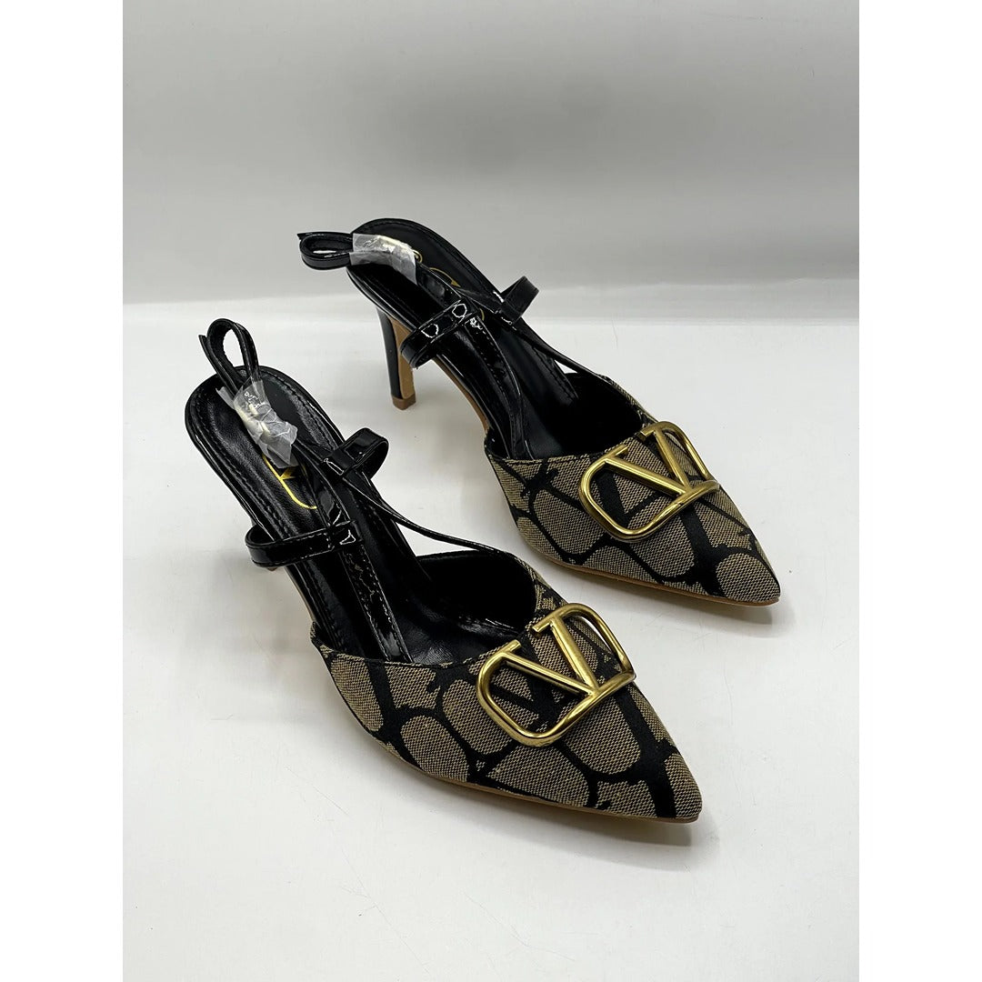 VALENTINO GARAVANI HEEL BEIGE BLACK