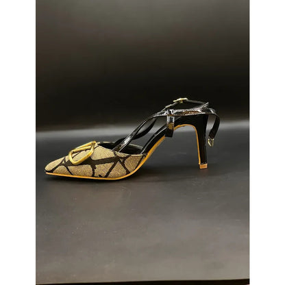 VALENTINO GARAVANI HEEL GOLDEN BLACK