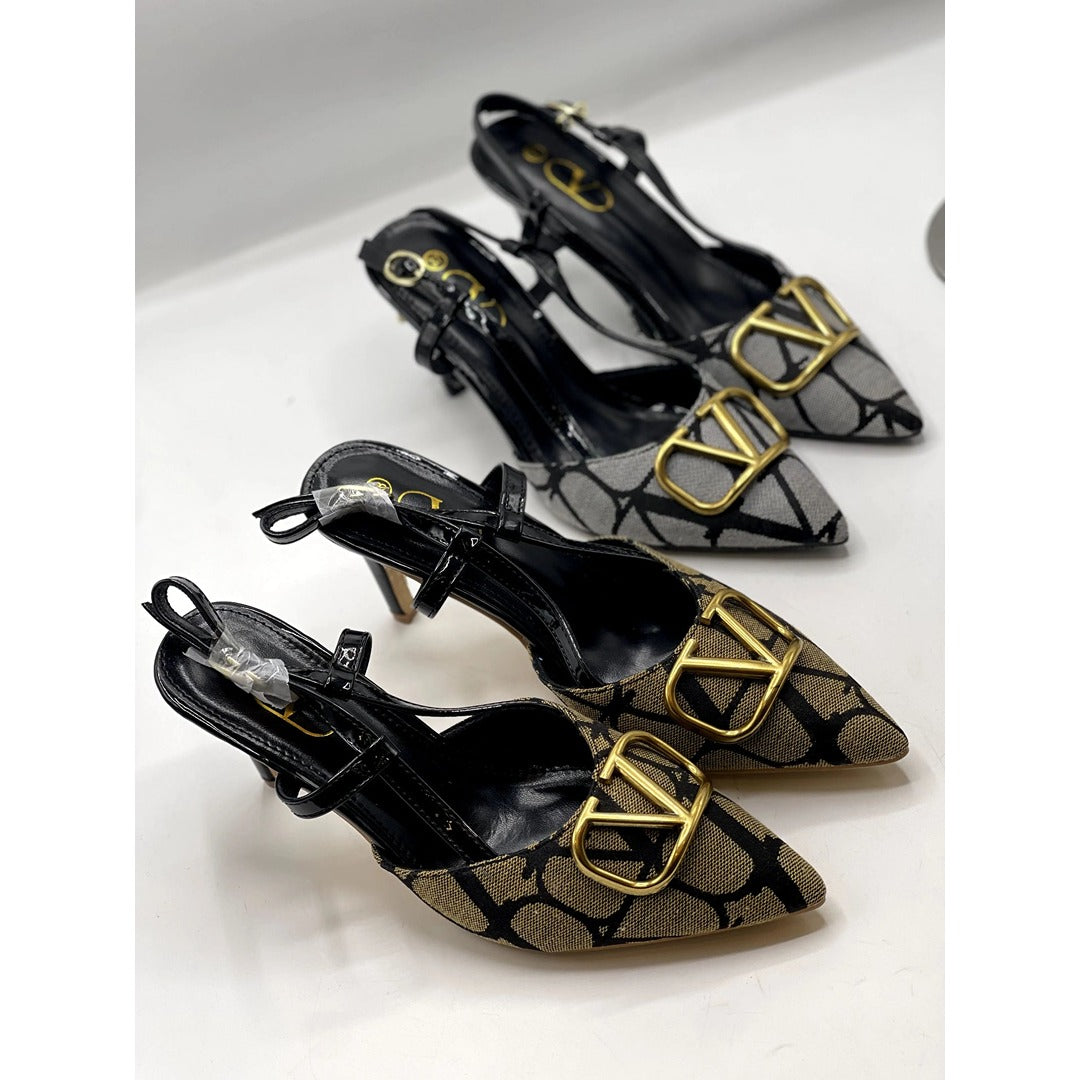 VALENTINO GARAVANI HEEL BEIGE BLACK