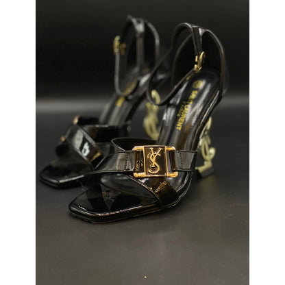 SAINT LAURENT BLACK GOLDEN HEEL