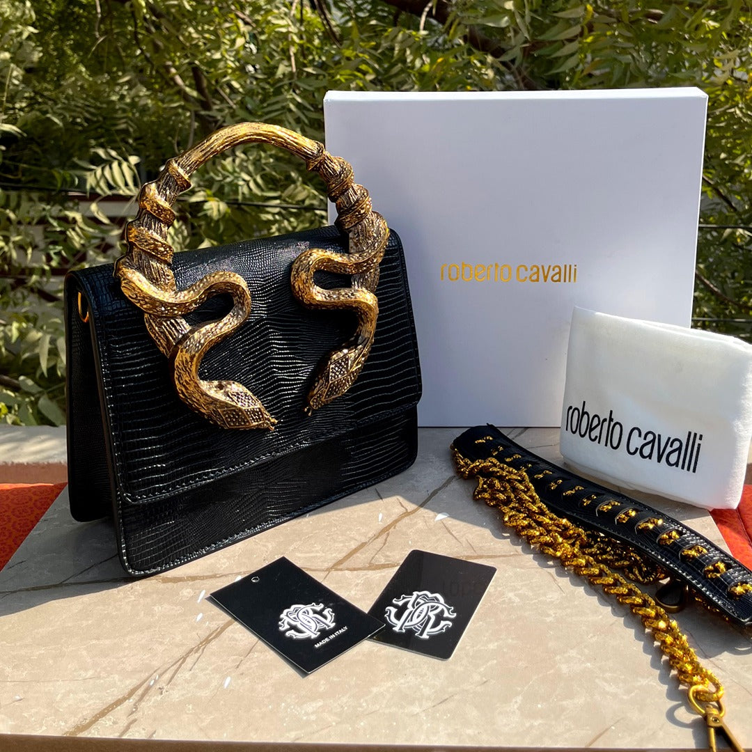 ROBERTO CAVALLI SERPENTINE SNAKE EMBELLISHED