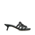 LOEWE PETAL ANAGRAM BLACK SLIDE CALF SKIN