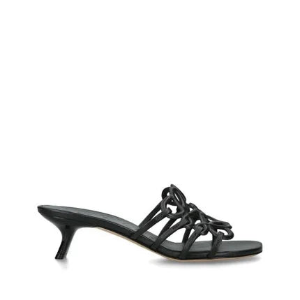 LOEWE PETAL ANAGRAM BLACK SLIDE CALF SKIN