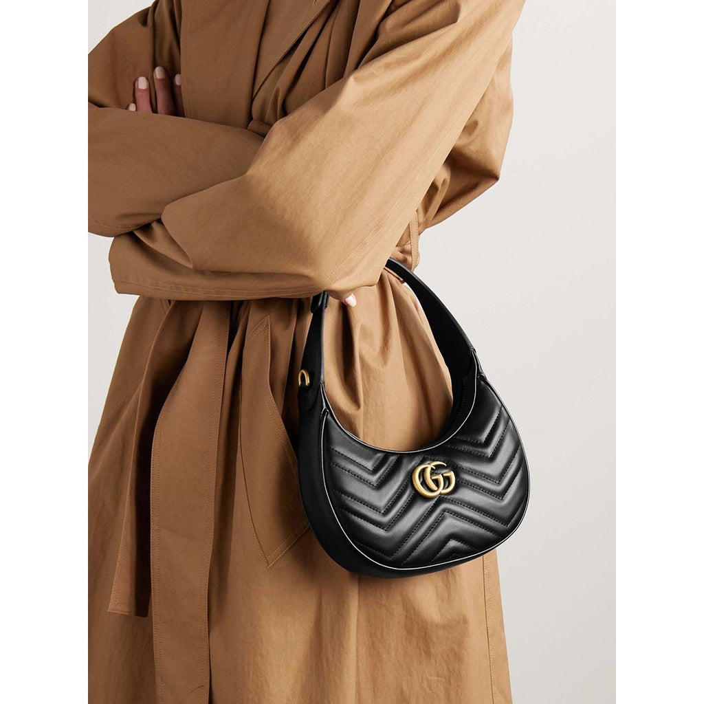GUCCI GG MARMONT HALF MOON QUILTED BAG