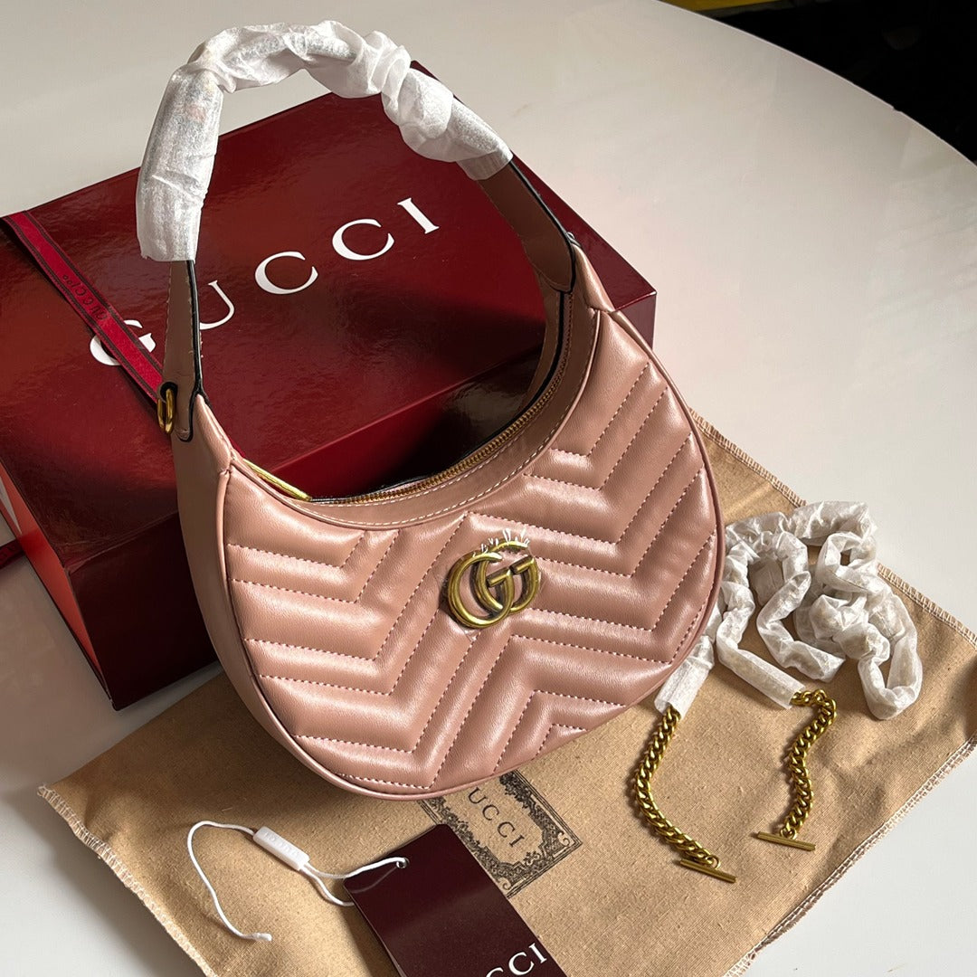 GUCCI GG MARMONT HALF MOON QUILTED BAG