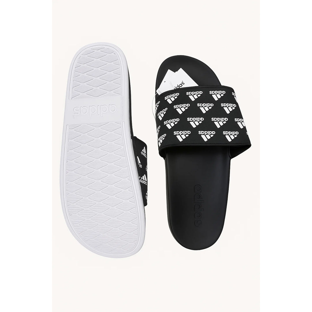 ADIDAS BLACK-WHITE PRINTED SLIDE (PREMIUM QUALITY)