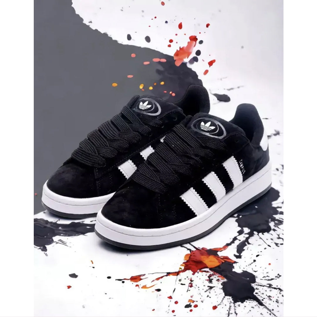 ADIDAS CAMPUS 00S ALL BLACK WHITE STRIPE SUEDE