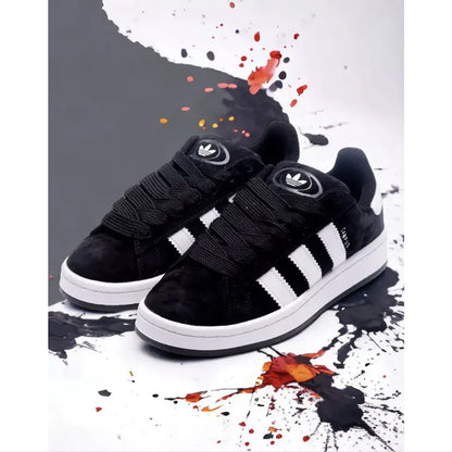 ADIDAS CAMPUS 00S ALL BLACK WHITE STRIPE SUEDE