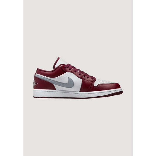 AIR JORDAN 1 LOW BURGUNDY WHITE GREY