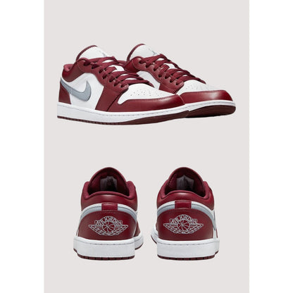 AIR JORDAN 1 LOW BURGUNDY WHITE GREY