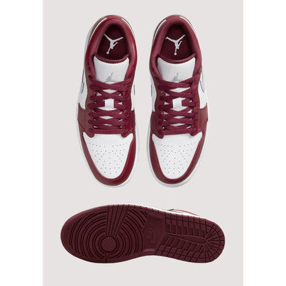 AIR JORDAN 1 LOW BURGUNDY WHITE GREY