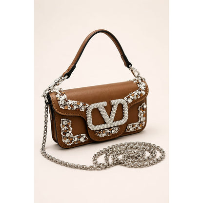 VALENTINO GARAVANI MICRO LOCO EMBELLISHED CRYSTAL SHOULDER BAG