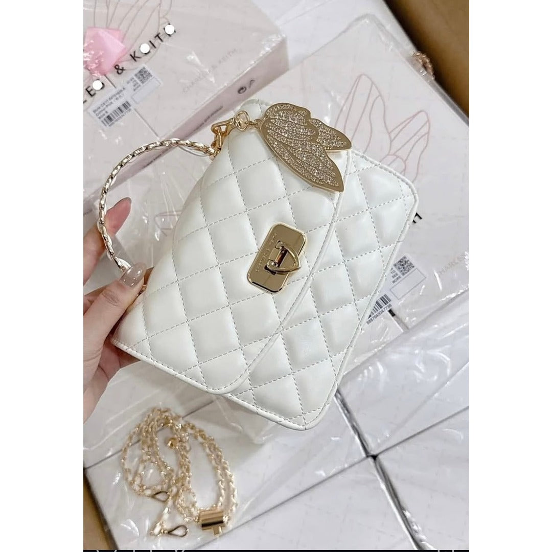 CHARLES & KEITH CRESSIDA QUILTED TOP HANDLE BAG QIXI GIFT SET