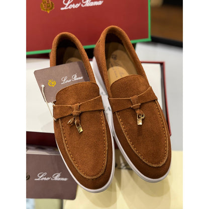 LORO PIANA TAN BROWN SUMMER WALK CASUAL BALLET LOAFERS