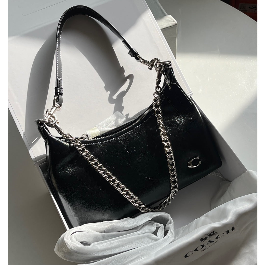 COACH BLACK JULIET SHOULDER BAG 25