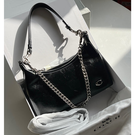 COACH BLACK JULIET SHOULDER BAG 25