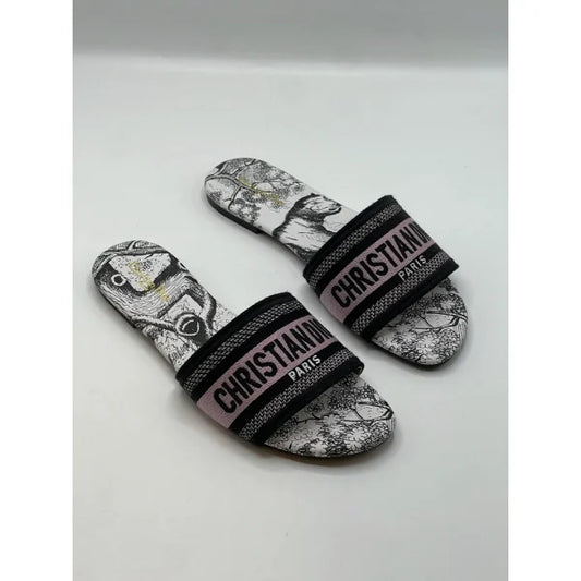 CHRISTIAN DIOR BLACK-PURPLE DWAY SLIDE