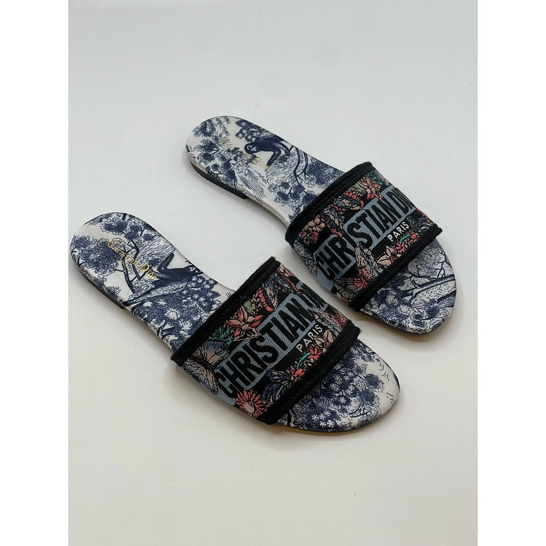CHRISTIAN DIOR BLUE-WHITE DWAY SLIDE