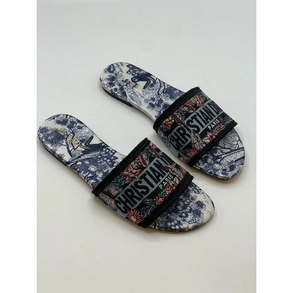CHRISTIAN DIOR BLUE-WHITE DWAY SLIDE