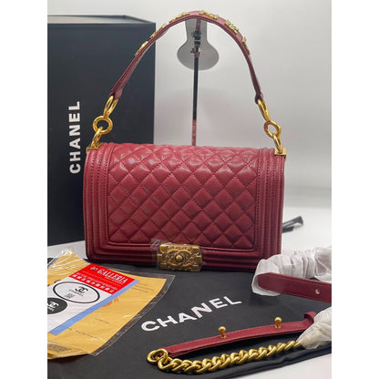 CHANEL LE BOY GOLD SIGNATURE HANDBAG