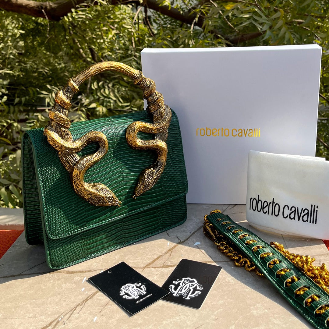 ROBERTO CAVALLI SERPENTINE SNAKE EMBELLISHED