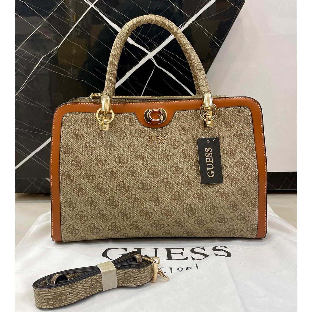GUESS IZZY 4G LOGO SATCHEL BAG