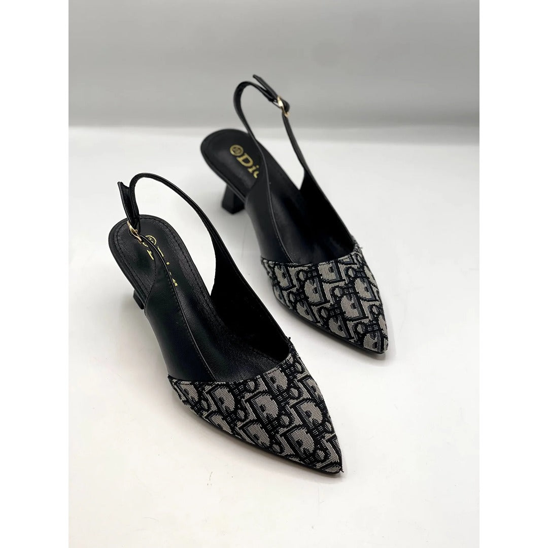 DIOR J’ADIOR SLINGBACK GREY BLACK OBLIQUE