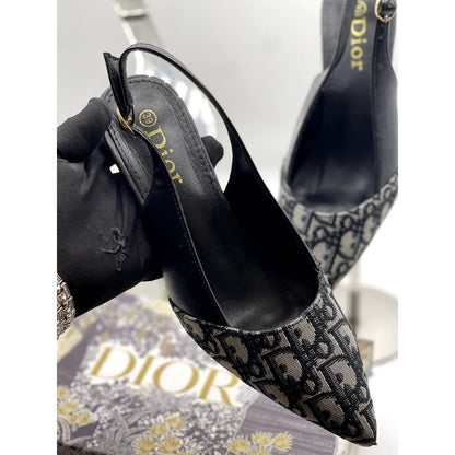 DIOR J’ADIOR SLINGBACK GREY BLACK OBLIQUE