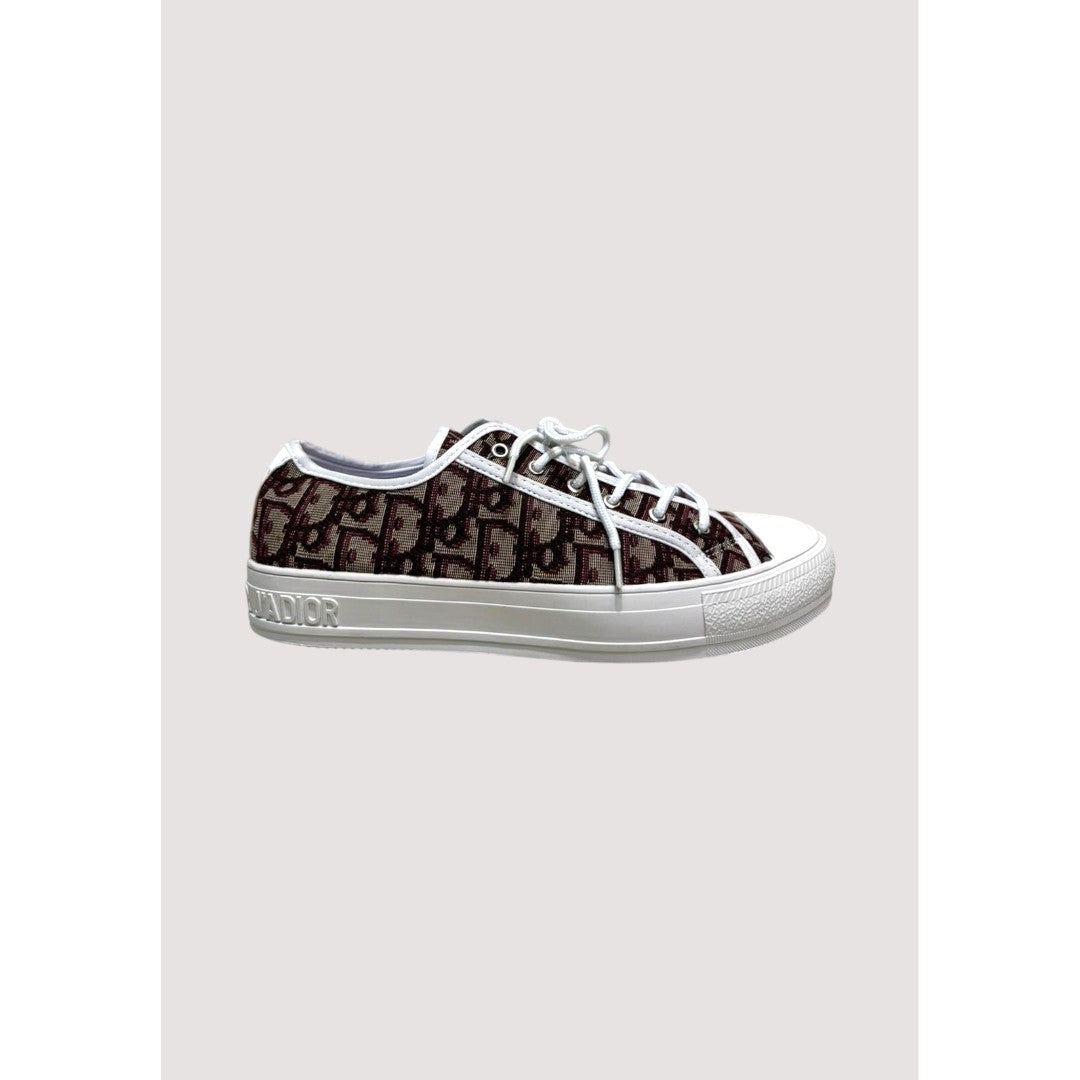 CHRISTIAN DIOR MAROON WHITE LOW TOP