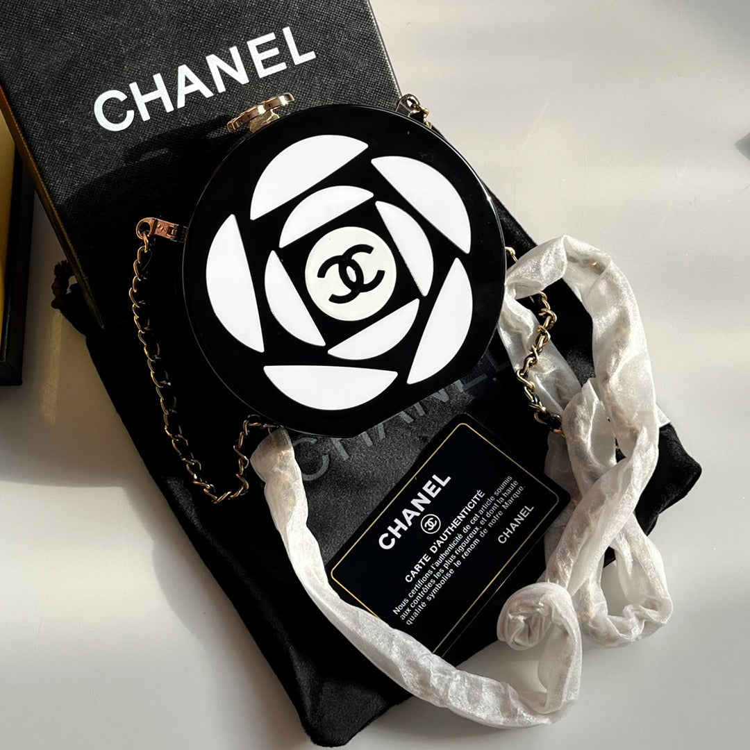 CHANEL CRUISE PLEXI CAMELIA MINI BAG