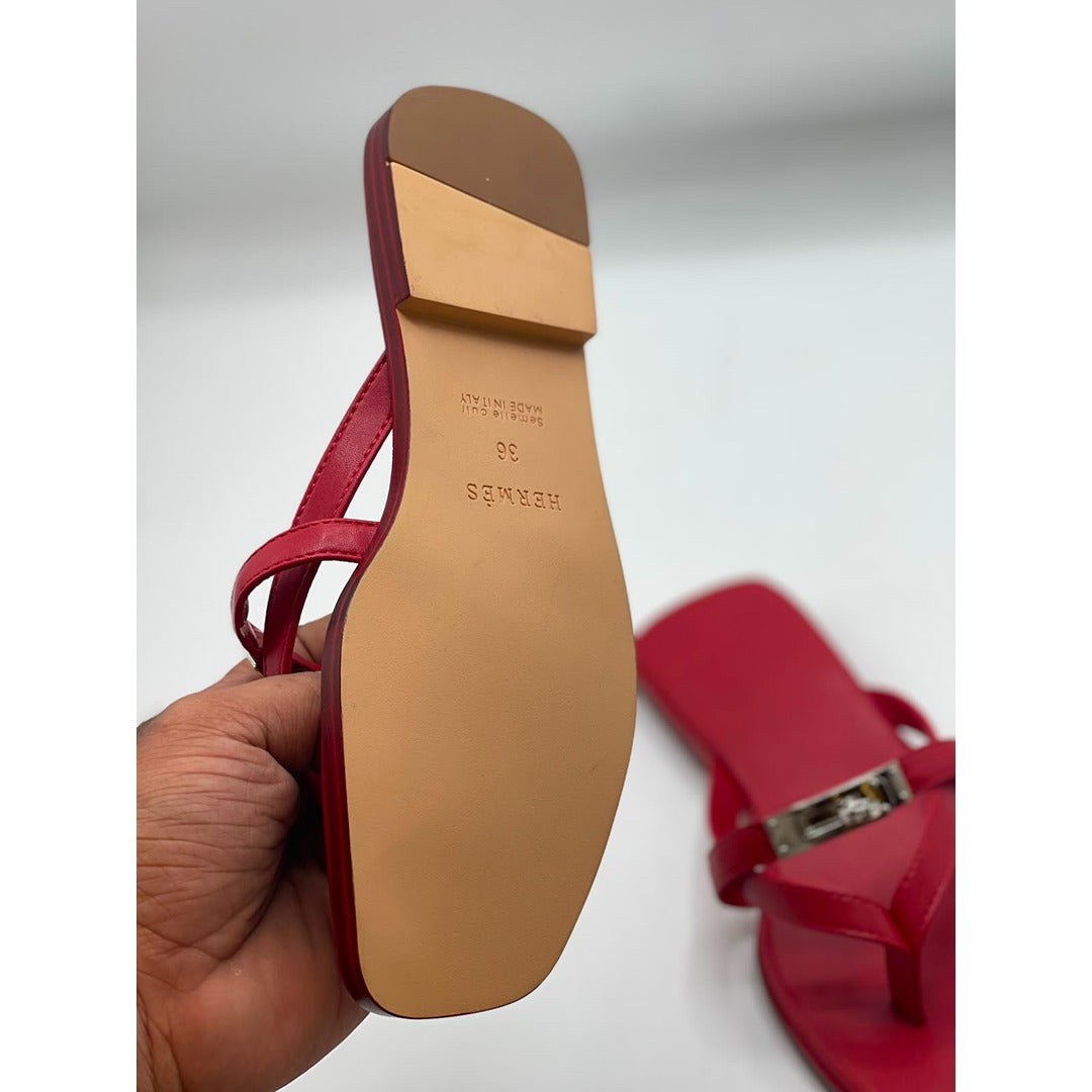 HERMES SHOCKING PINK MISS SANDALS CALFSKIN