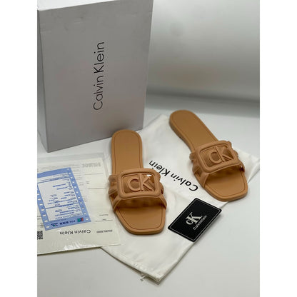 CALVIN KLEIN CK CUT OUT RUBBER SANDAL WITH COLORS