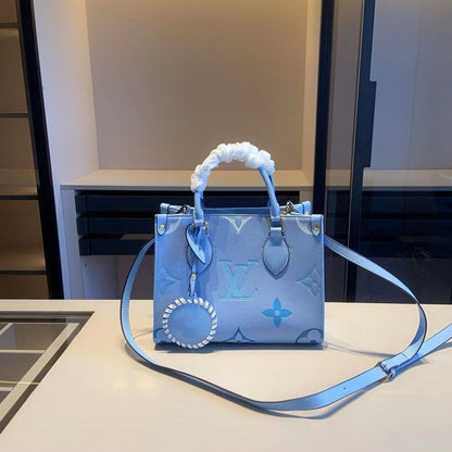 LOUIS VUITTON ONTHE GO PM LIGHT BLUE MONOGRAM BAG
