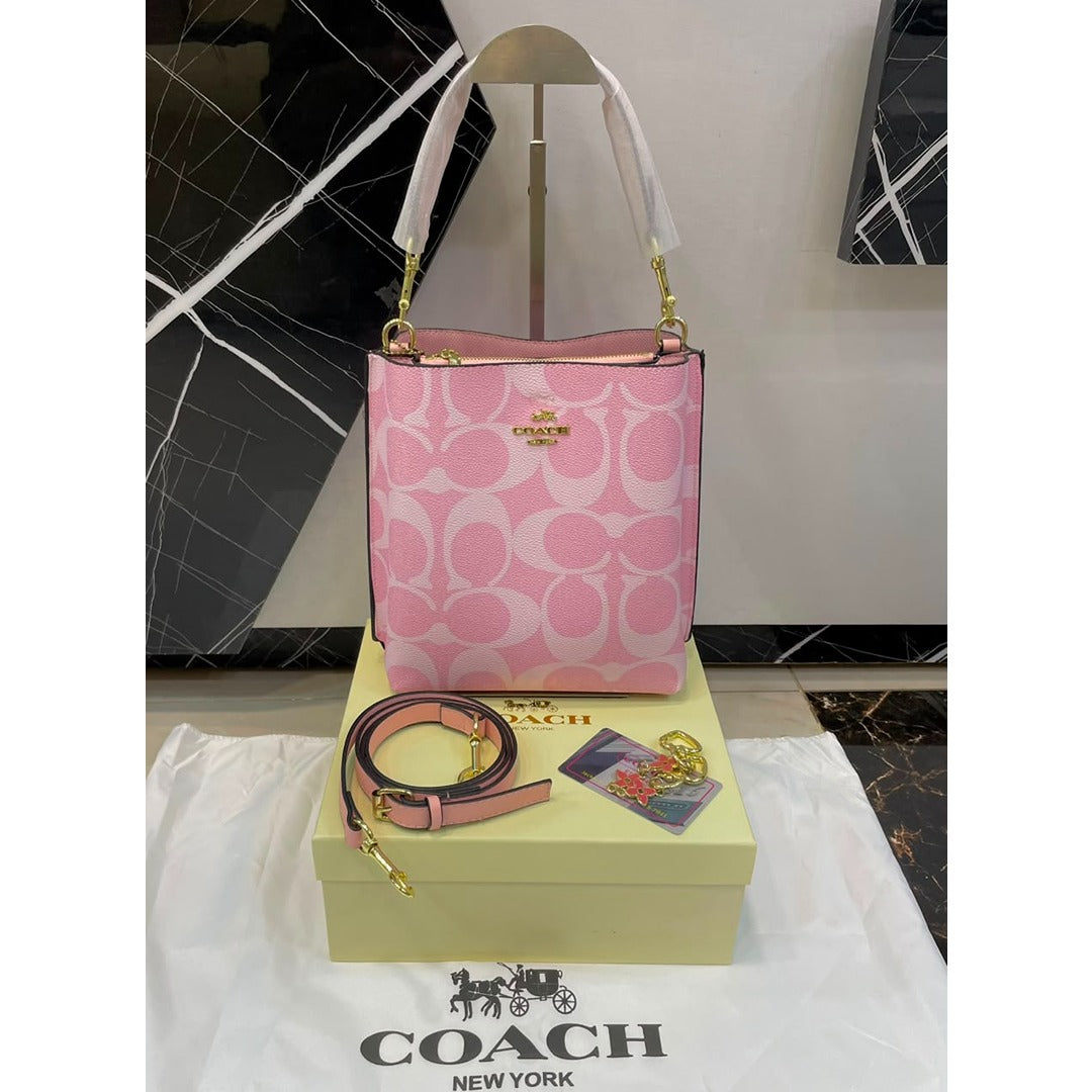 COACH MOLLIE 22 BUCKET SIGNATURE CANVAS BAG